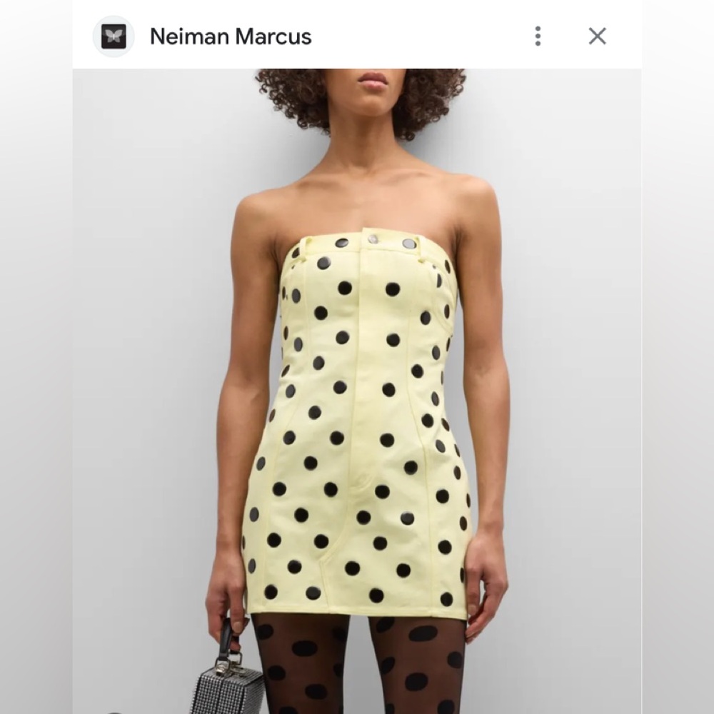 Area Star Pink Polka Dot Denim Dress - Picture 3 of 8